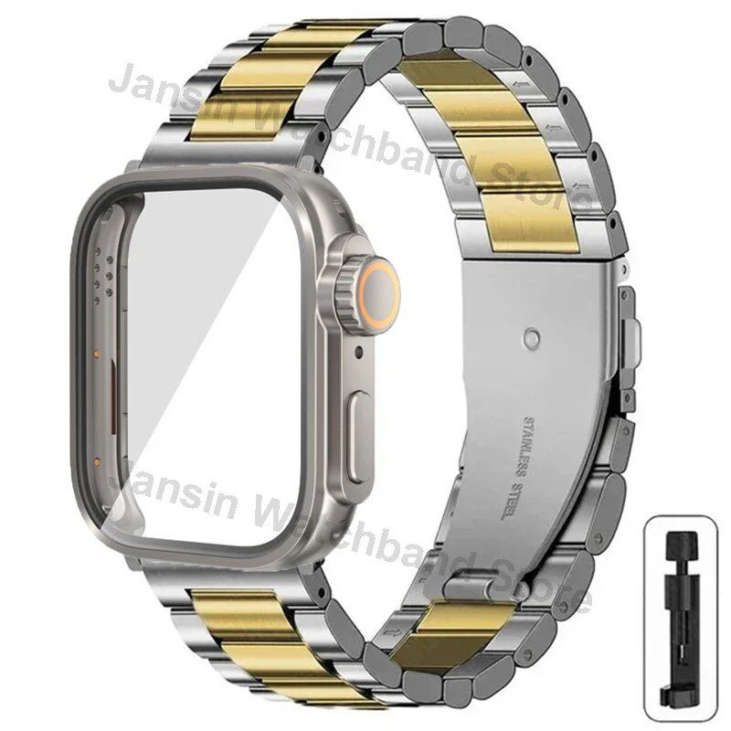 Huawei Watch Fit 4 Pro / Fit 3 / Fit 4 Pro Ultra Rugged Case + Stainless Steel Band Metal Wristband Accessory Band Color: Parallel Import