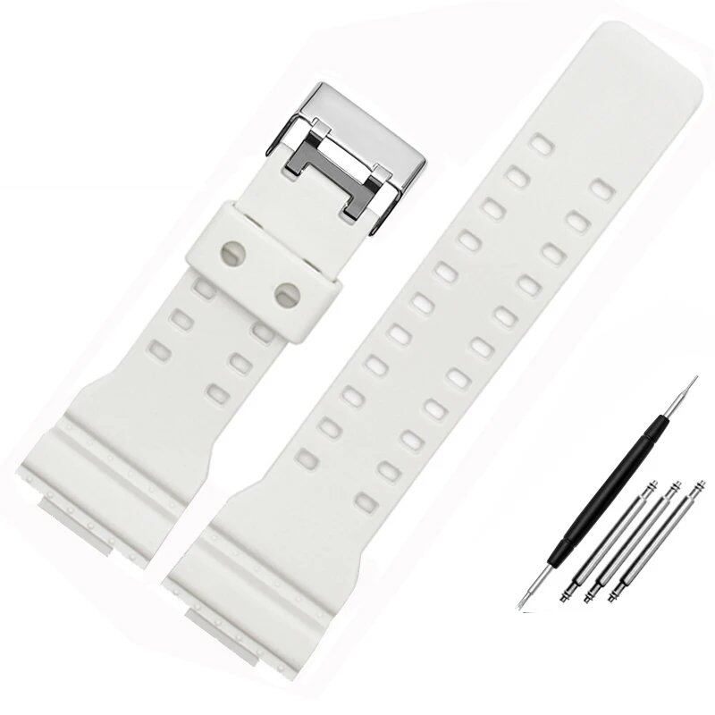 Convex Silicone Watch Strap for Casio GA-900, GA-900C, and GA-800. Waterproof Resin Silicone Sport Strap, 16mm Band Color: 16mm Band Width. Parallel Import.
