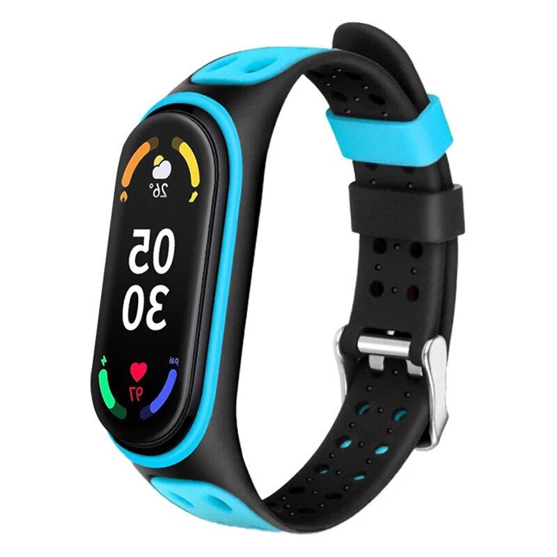 Mi Band 7/6/5/4/3用 スポーツストラップ - シリコン交換用スマートウォッチバンド バンドカラー: 並行輸入品