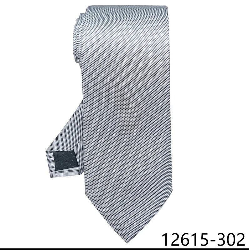 Classic Gray Check 8cm Silk Tie for Men, Perfect for Suits, Weddings, Business, Work, Birthdays, and More. Parallel Import.