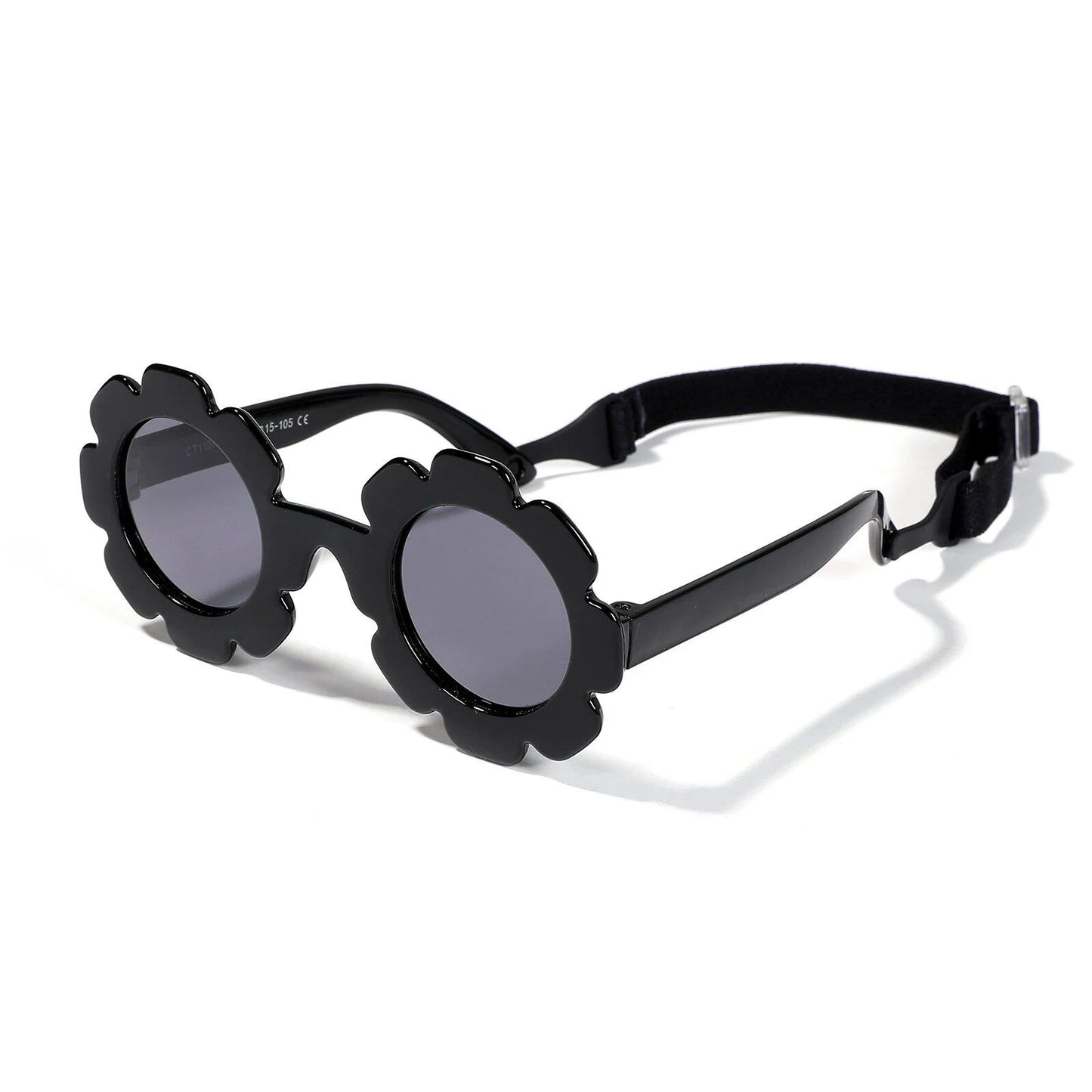 Baby Polarized Sunglasses for Newborns and Infants (0-24 Months) with a Round Sunflower Design and Flexible Adjustable Straps. Frame Color: 0-24 Months; Lens Color: Parallel Import.