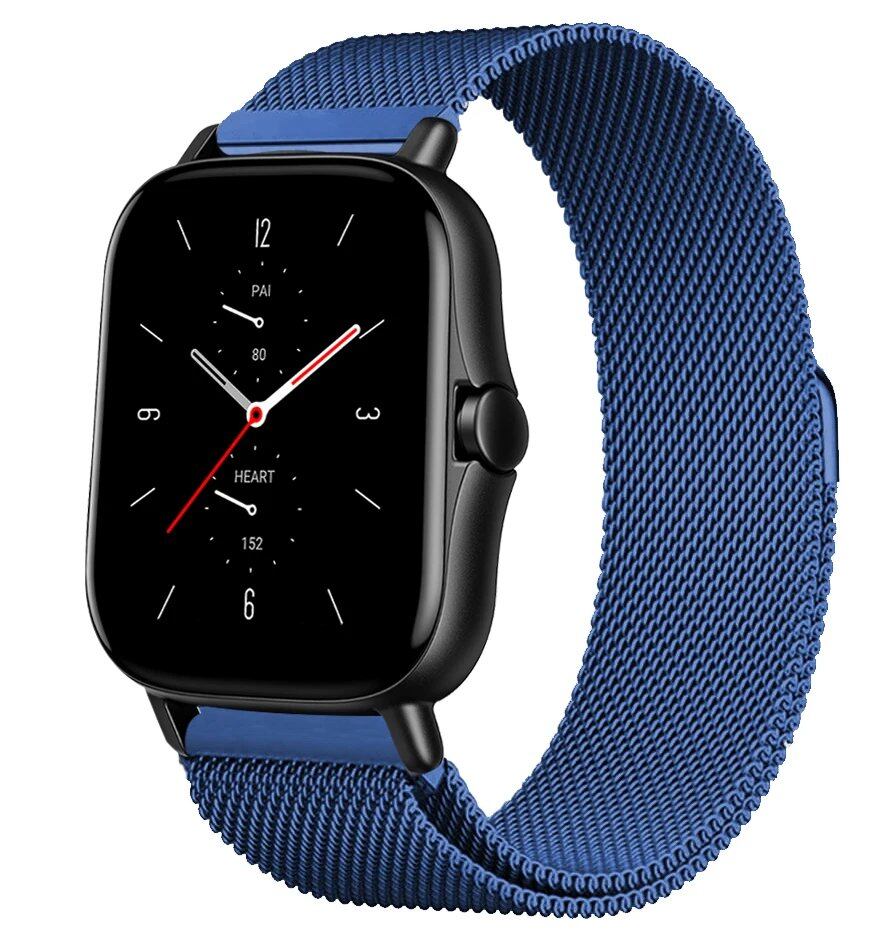 Magnetic Loop Mesh Smartwatch Band for Amazfit GTS/GTR/Bip 5 (Compatible with 20mm/22mm/47mm Watches) - Metal Mesh Strap, Band Color: mm; Ships from: Parallel Import