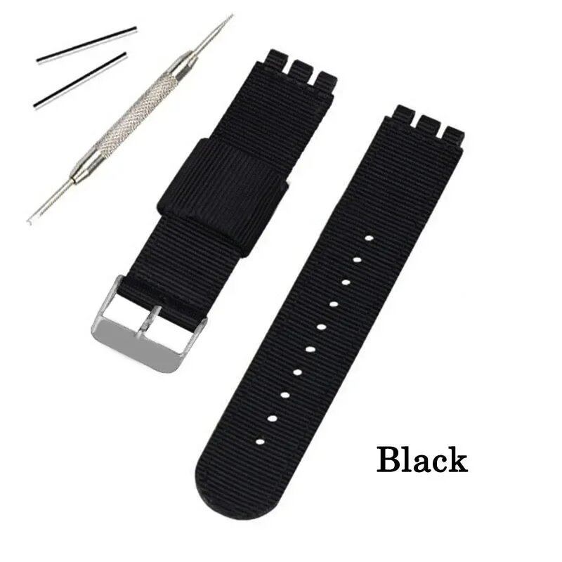 17mm, 19mm, 20mm Nylon Fabric Watch Band for Swatch, Bracelet, Wristband, Replacement Strap for Men and Women, Sports Watch Accessories, Size: mm, Parallel Import