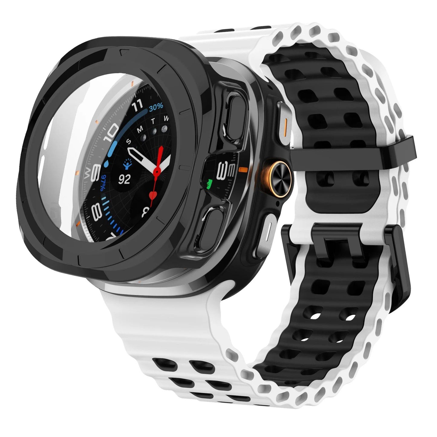 Samsung Galaxy Watch Ultra 47mm Sport Silicone Band, Marine Band + Case, Watch Band Accessory, Color: Compatible with Ultra 47mm Dial Diameter, Parallel Import