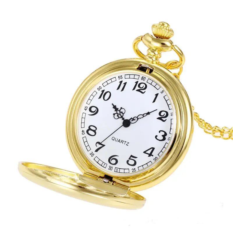 Classic Pocket Watch, Glossy Retro Double-Sided Quartz Necklace Watch, Gift for Boyfriend or Friend, Holiday Gift, Parallel Import