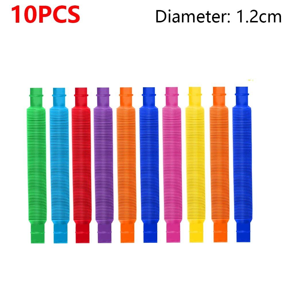 Set of 10/20/30 Colorful Pop Tubes, Rainbow, Fidget Toy, Expandable Plastic Stretch Pipes, Stress Relief Toy, Pressure Relief Toy, Gift, Color: cm, Parallel Import