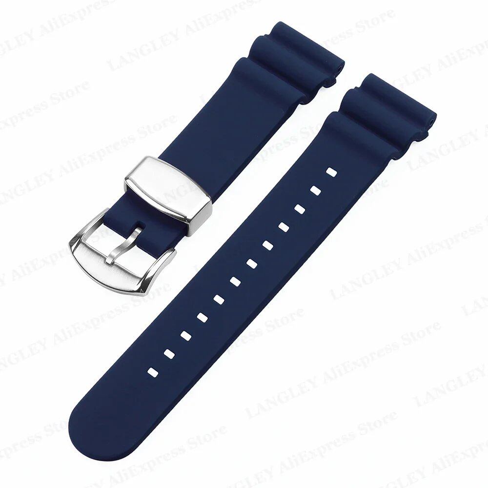 SEIKO Diving Silicone Watch Band, 20mm/22mm, Compatible with SKX007/009, featuring Canned Abalone Shell and Water Ghost Design. Ring Clasp/Pin Buckle Bracelet. Size: No Logo; Band Color: mm. Parallel Import.
