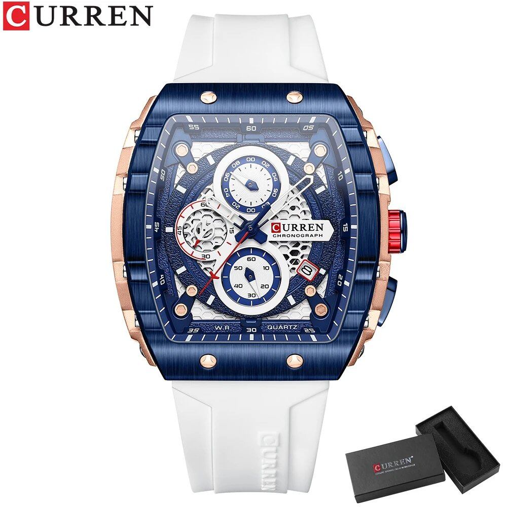 Karen Top Brand Men's Watch, Luxury Square Quartz Movement, Waterproof, Luminous Chronograph with Date Display; Ships from: Parallel Import