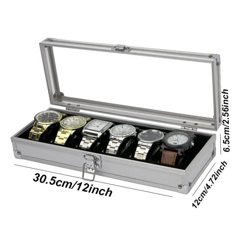 Metallic Aluminum Watch Box - Sale Promotion, Holds 6/12/24 Watches, Aluminum Alloy, Shockproof, Durable Watch Case, Color: Position, Parallel Import