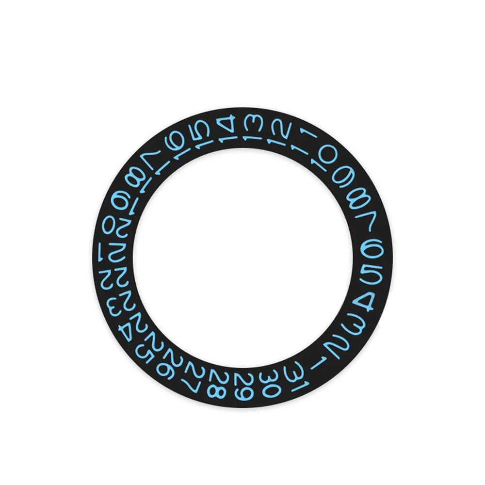 Round Calendar Disc with Date Display at 3 o'clock, Day Wheel Calendar Plate, and Date Disc for NH35 and NH36 Movements, Color: Black, Parallel Import