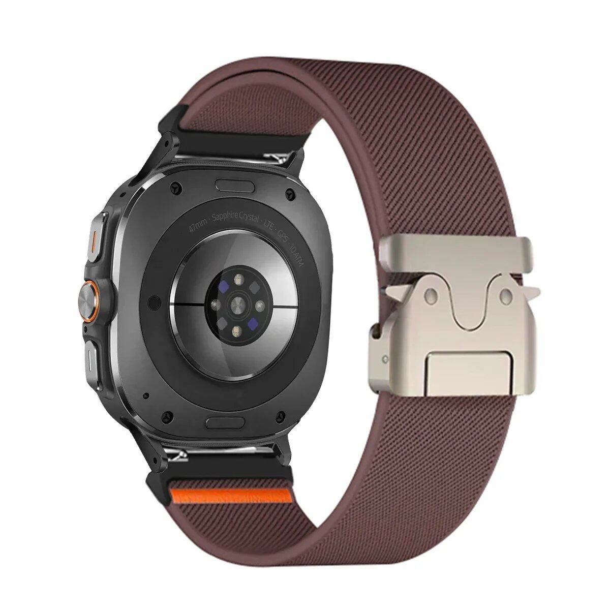 47mm Sport Nylon Bracelet Braided Loop Strap for Samsung Galaxy Watch 7 Ultra. Band Color: Compatible with Galaxy Watch 7 Ultra. Parallel Import.