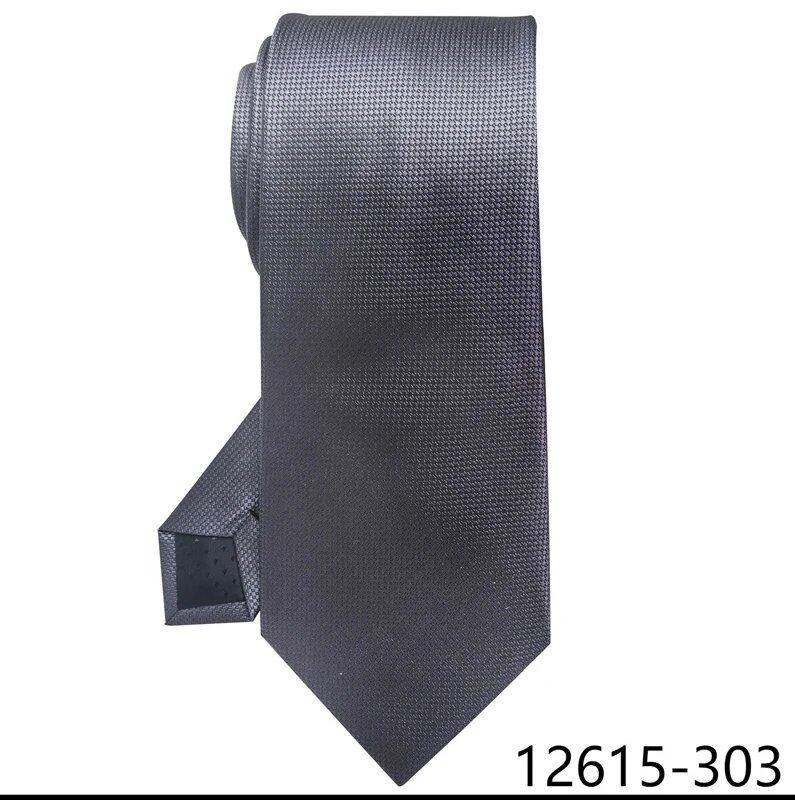 Classic Gray Check 8cm Silk Tie for Men, Perfect for Suits, Weddings, Business, Work, Birthdays, and More. Parallel Import.
