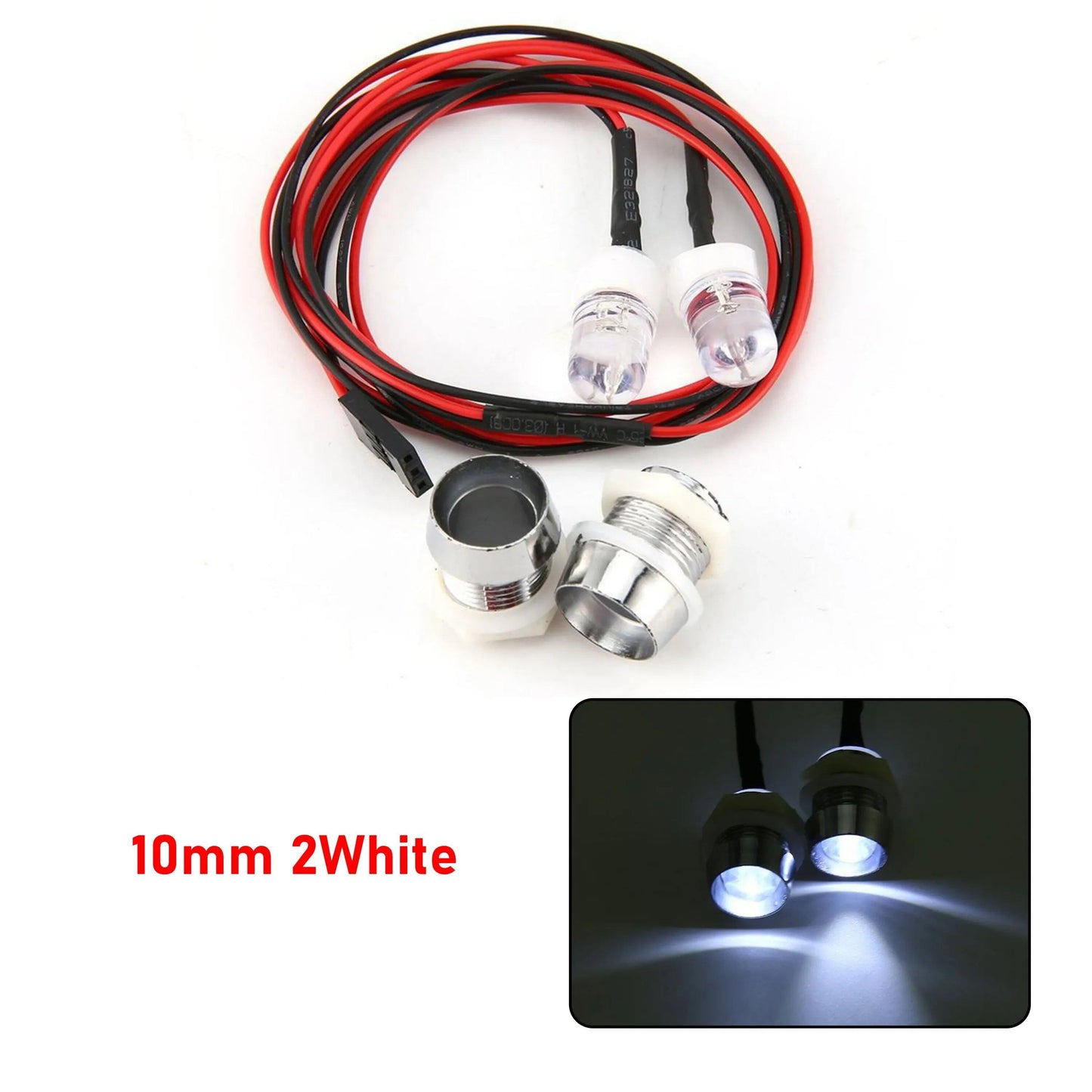 1/10, 1/8, 1/12 Scale RC LED Light Kit with Headlights and Taillights - Compatible with Traxxas, HSP, HPI, MN99, MN90, and WLtoys RC Cars, Trucks, Crawlers, and Drift Cars. Color: Parallel Import