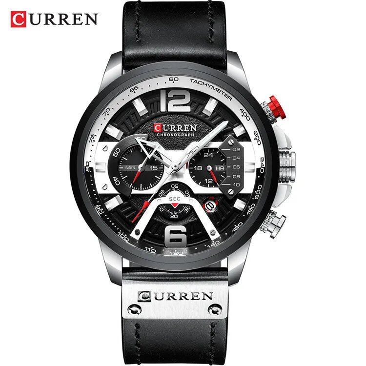 Men's Top Brand Luxury Military Sports Leather Quartz Watch, Karlen 8329, Parallel Import
