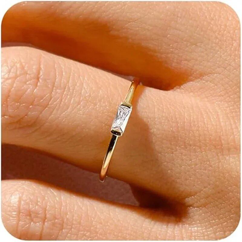 Sparkling 12-Color Birthstone Ring, Stainless Steel, Gold Plated, Zircon, Zodiac Sign, Women's Jewelry, Birthday Gift, Parallel Import