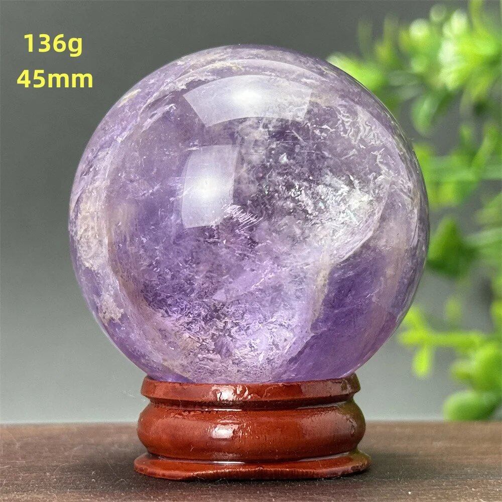 天然アメジスト ボール 水晶玉 ホームオフィスデコレーション エネルギー ウィッカ レイキ スピリチュアル 瞑想 魔術 占い カラー: 並行輸入品