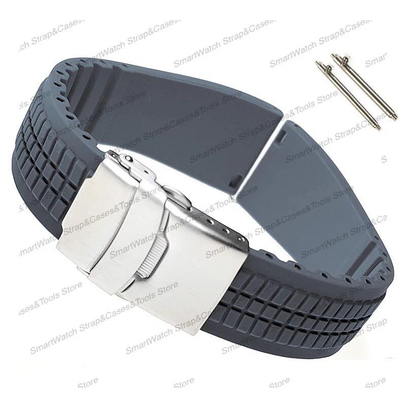 20mm/22mm Universal Quick Release Elastic Soft Silicone Strap for Men's Waterproof Watch Band, Cuttable and Adjustable, Band Color: mm; Shipped from: Parallel Import