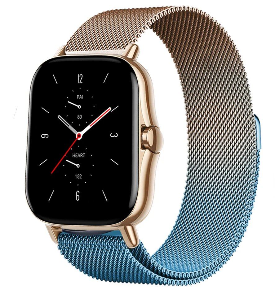 Magnetic Loop Mesh Smartwatch Band for Amazfit GTS/GTR/Bip 5 (Compatible with 20mm/22mm/47mm Watches) - Metal Mesh Strap, Band Color: mm; Ships from: Parallel Import