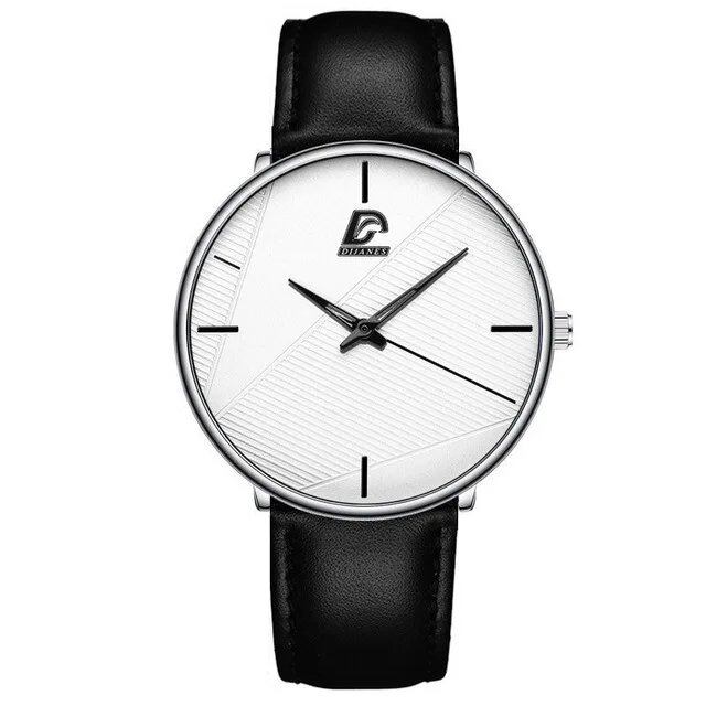 Fashionable Men's Minimalist Watch, Simple Business Style, Ultra-Thin, Stainless Steel Mesh Strap, Quartz Movement, Relogio Masculino, Color: Parallel Import