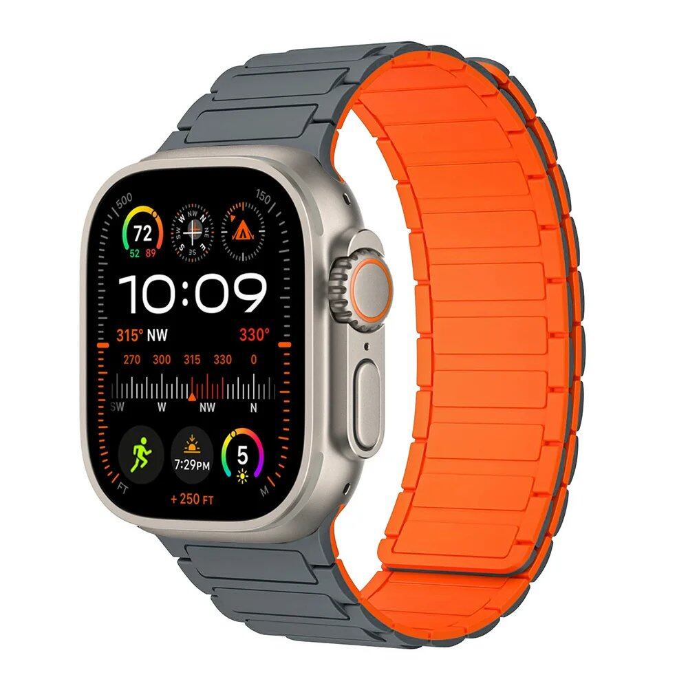 Magnetic Strap for Apple Watch, Silicone Wristband, 45mm, 44mm, 40mm, 46mm, 41mm, 42mm, 38mm, Compatible with iWatch Series 8/7/6/SE/9/10/Ultra 2/49mm, Band Color: mm; Parallel Import