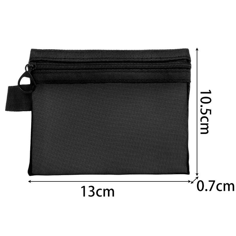 Set of 3 Transparent Mesh Cosmetic Pouches, Small and Large, Black, Makeup Bag, Portable Travel Toiletry Pouch, Storage Case, Lip Storage Pouch, Size: Parallel Import