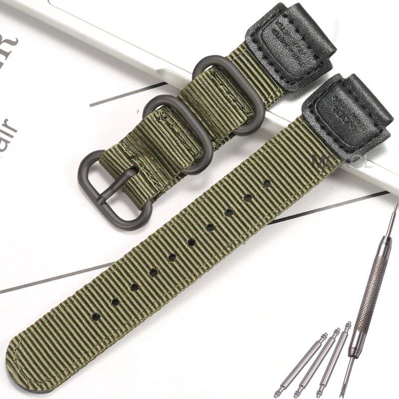 18mm Nylon Watch Strap for Casio W800H Men's Canvas Sport Bracelet in Black and Green. Compatible with SGW300, F91W, F105/108/A158/168, AE1200WH, and AE1300. Band Color: Black. Band Width: 18mm. Ships from: Parallel Import.