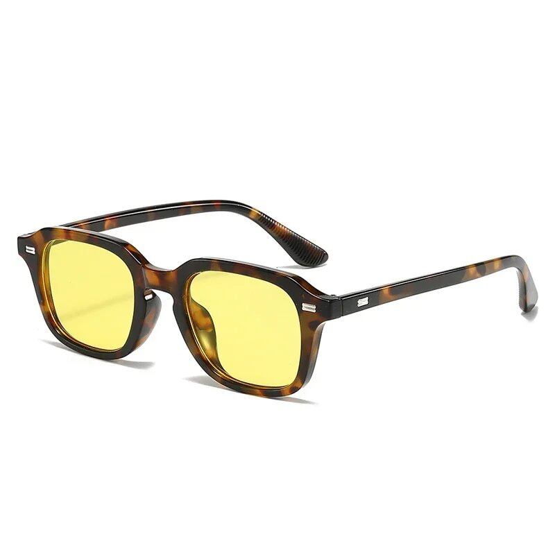 JNPCXI Square Candy Color Sunglasses for Women and Men, Retro Rivet Design, Orange Sunglasses with UV400 Protection, Frame Color: As Shown; Lens Color: Parallel Import
