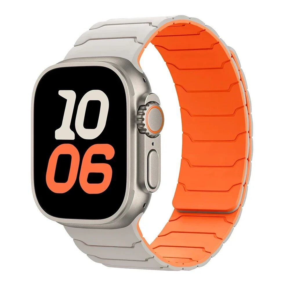 Magnetic Strap Band for Apple Watch Ultra 2, 49mm, 45mm, 44mm, 40mm, 42mm, 46mm, 41mm, 38mm, Compatible with iWatch Series 10, SE, 9, 8, 7, and 10 (Imported)