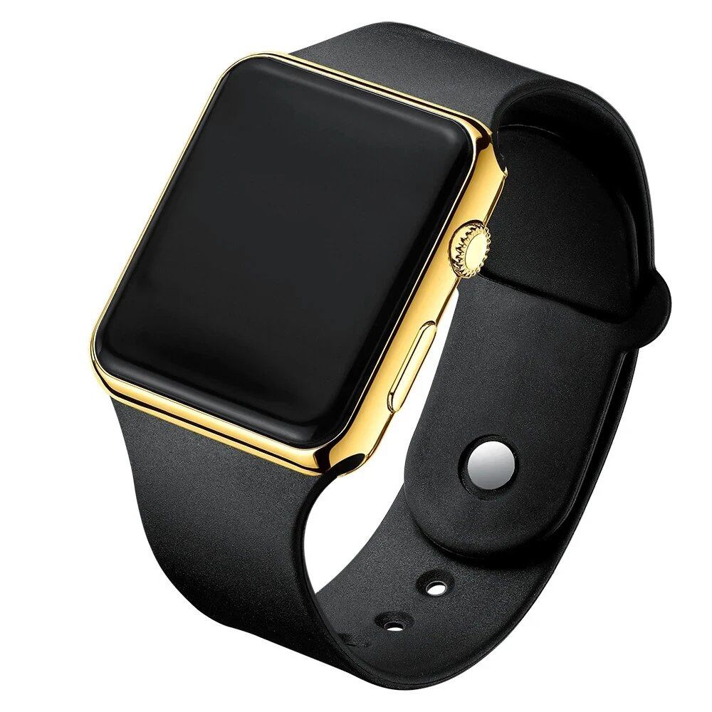 New Digital Watch for Men and Women, Electronic, Square Shape, LED Sports Watch, Stylish, Casual, Simple, Silicone, Women's Clock, Parallel Import