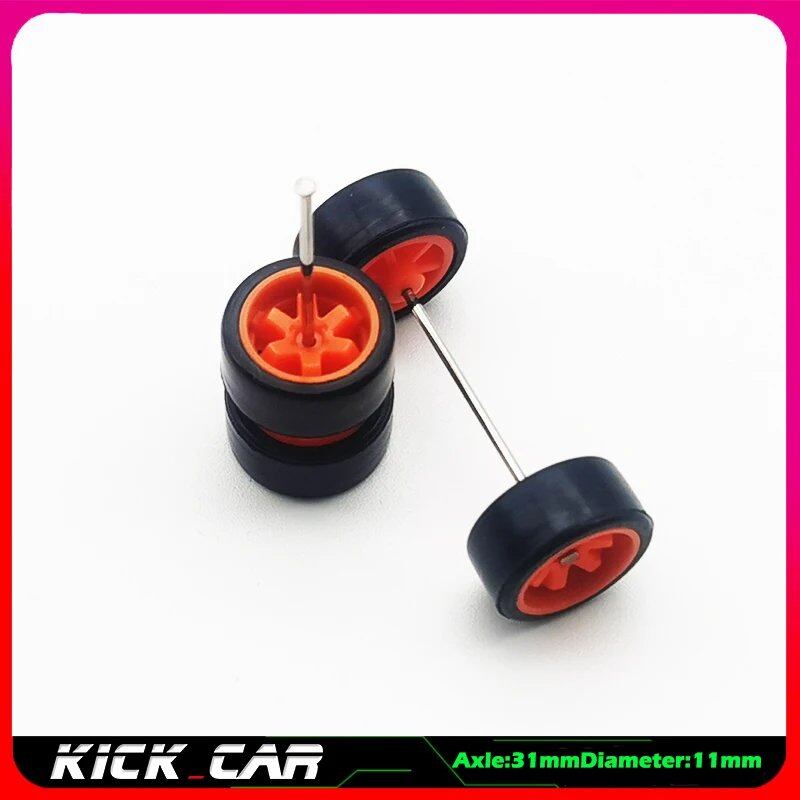 1/64 scale model car wheels with rubber tires, set of 4, ABS plastic, basic conversion parts for Hot Wheels, Tomica, and Mini GT. Color: WTS. Ships from: Parallel import.