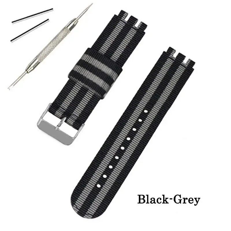 17mm, 19mm, 20mm Nylon Fabric Watch Band for Swatch, Bracelet, Wristband, Replacement Strap for Men and Women, Sports Watch Accessories, Size: mm, Parallel Import