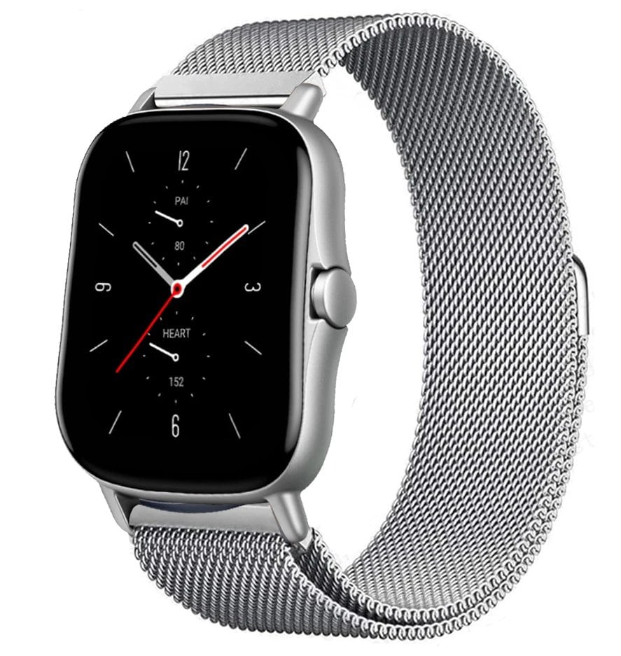 Magnetic Loop Mesh Smartwatch Band for Amazfit GTS/GTR/Bip 5 (Compatible with 20mm/22mm/47mm Watches) - Metal Mesh Strap, Band Color: mm; Ships from: Parallel Import