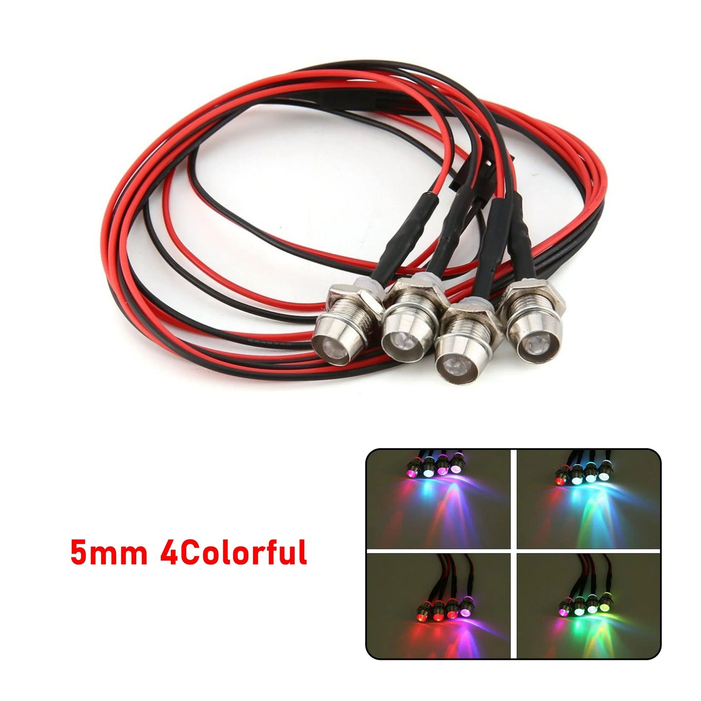 1/10, 1/8, 1/12 Scale RC LED Light Kit with Headlights and Taillights - Compatible with Traxxas, HSP, HPI, MN99, MN90, and WLtoys RC Cars, Trucks, Crawlers, and Drift Cars. Color: Parallel Import