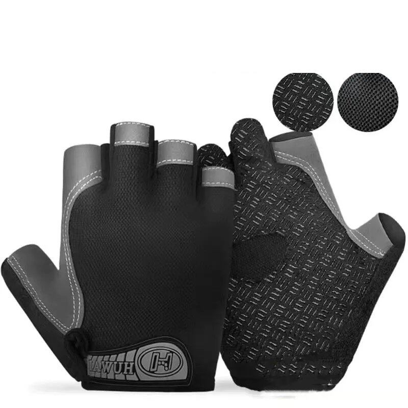Fingerless Gym Gloves for Fitness Training, Unisex, Bodybuilding, Exercise, Sports, Cycling, and More, Non-Slip, Breathable, Parallel Import