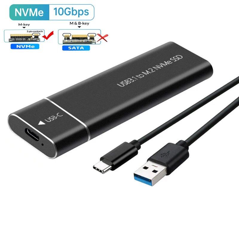 M2 SSDエンクロージャ NVMe USB3.1 外付けストレージ HDDケース 10Gbps PCIe SSDボックス NGFF SATA SSD対応 ハードドライブ PC/ノートパソコン用 ;発送元: 並行輸入品