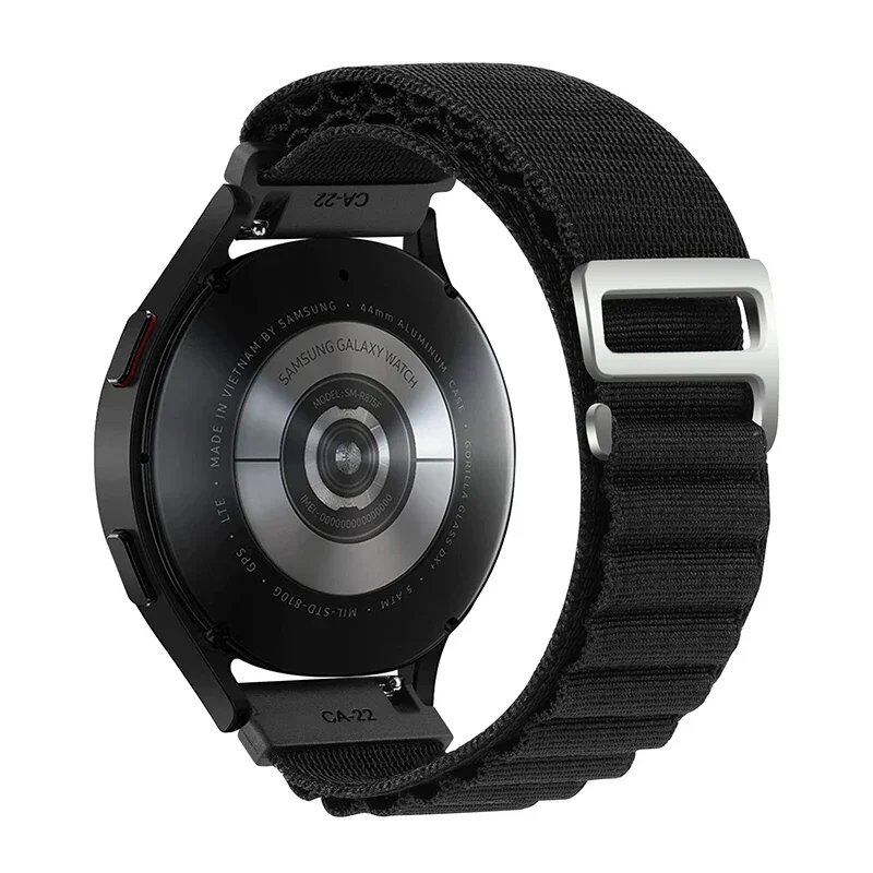 Nylon Alpine Loop Wristband for Samsung Galaxy Watch 6/4/5/Pro/Classic (45mm, 44mm, 40mm, 20mm, 22mm), Compatible with HUAWEI GT 2e/3, Band Color: Parallel Import