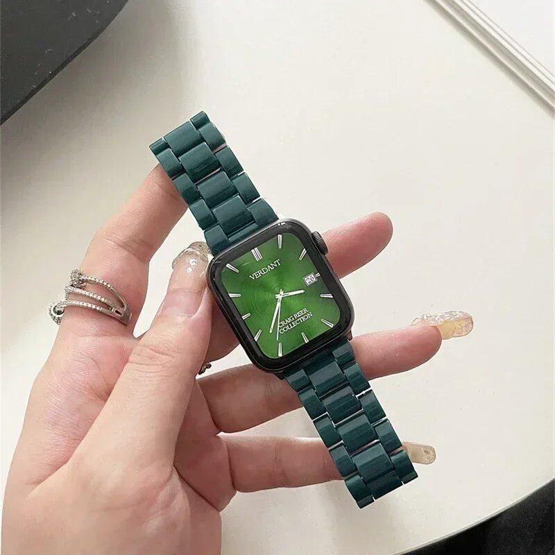 アップルウォッチ 41 45 44 40 49mm用 ニューレインボーカラー レジンストラップ - マカロン風 ガールズ ウォッチバンド iWatch 9 8 7 6 5 4 3対応 バンドアクセサリー バンドカラー:mm 並行輸入品