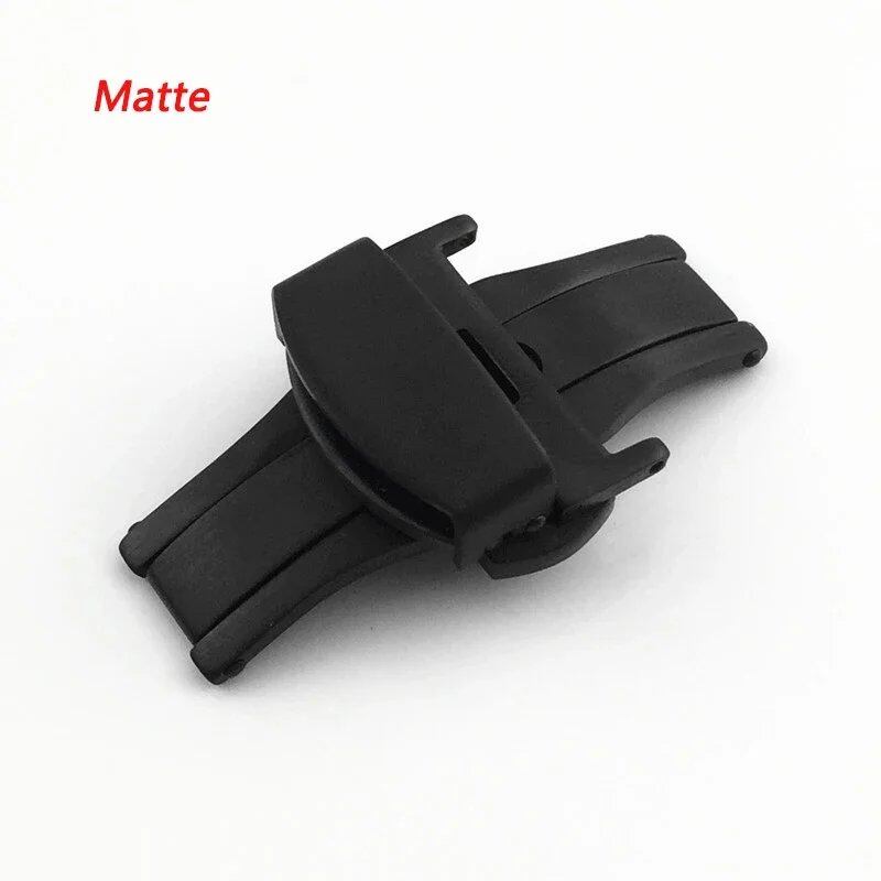 Stainless steel butterfly buckle with polished/matte buttons for watch bands in sizes 16mm, 20mm, 22mm, 24mm, 10/12/14mm. Available in mm band colors. Parallel import.