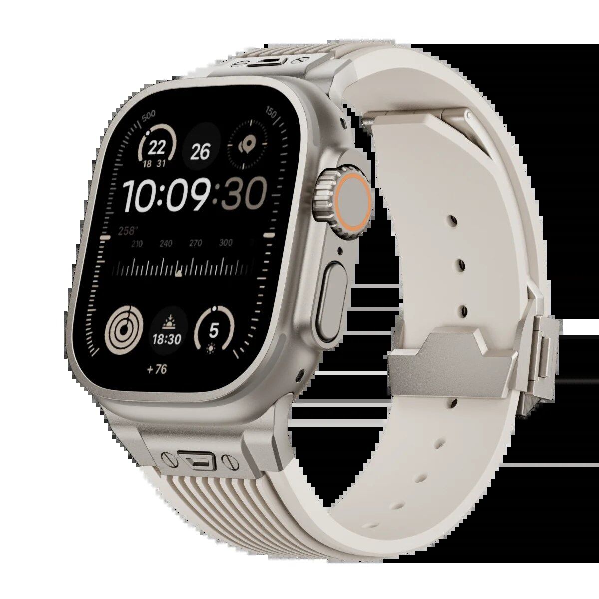 Silicone Sport Strap for Apple Watch Ultra 2/1 (49mm), Series 9/8/7 (45mm/44mm) - Rubber Band Bracelet for iWatch 6/5/4/3 and SE (44mm/42mm). Band Color: mm; Ships from: Parallel Import