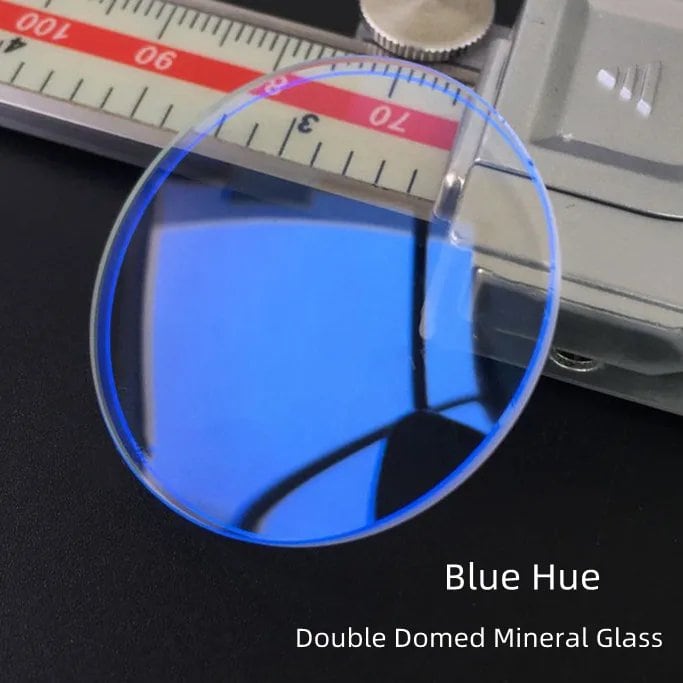 1.2mm Thick Blue Tone Double Dome Mineral Watch Glass, 28mm-37.5mm Diameter, Round Crystal, Curved Lens, for Watch Repair, YZC214, Parallel Import