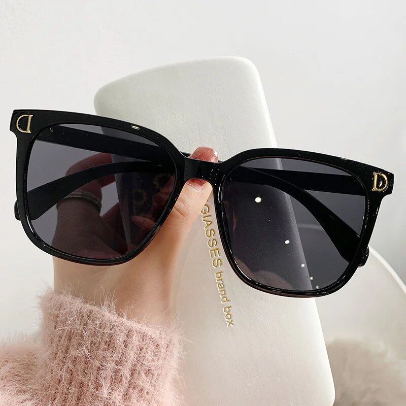Women's Square Fashion Sunglasses, Oversized Design, Retro Designer Sunglasses, Vintage Gradient Colors, Sun Protection, Frame Color: Other; Parallel Import