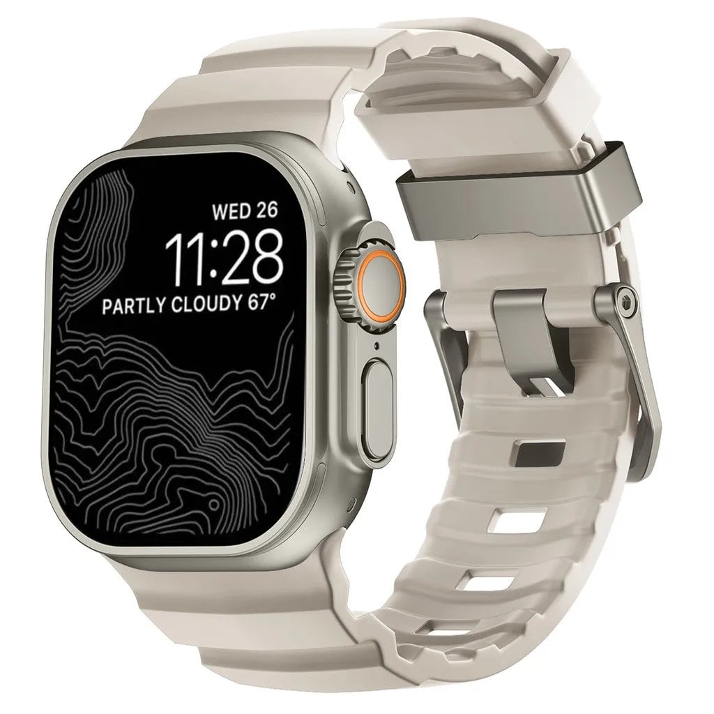 Sport Band for Apple Watch Ultra 2/10/9/8/7/6/SE/5/4 - Soft Silicone and Titanium Bracelet Strap, Compatible with iWatch 42mm, 44mm, 45mm, 46mm, and 49mm Band Colors: 42mm, 44mm, 45mm, 46mm, and 49mm Band Widths (Imported)
