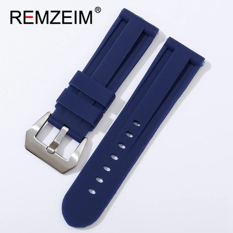 Soft Silicone Sports Watch Band, Waterproof, Men's Replacement Strap with Black Buckle, Compatible with 22mm, 24mm, and 26mm Watches, Band Color: mm, Parallel Import