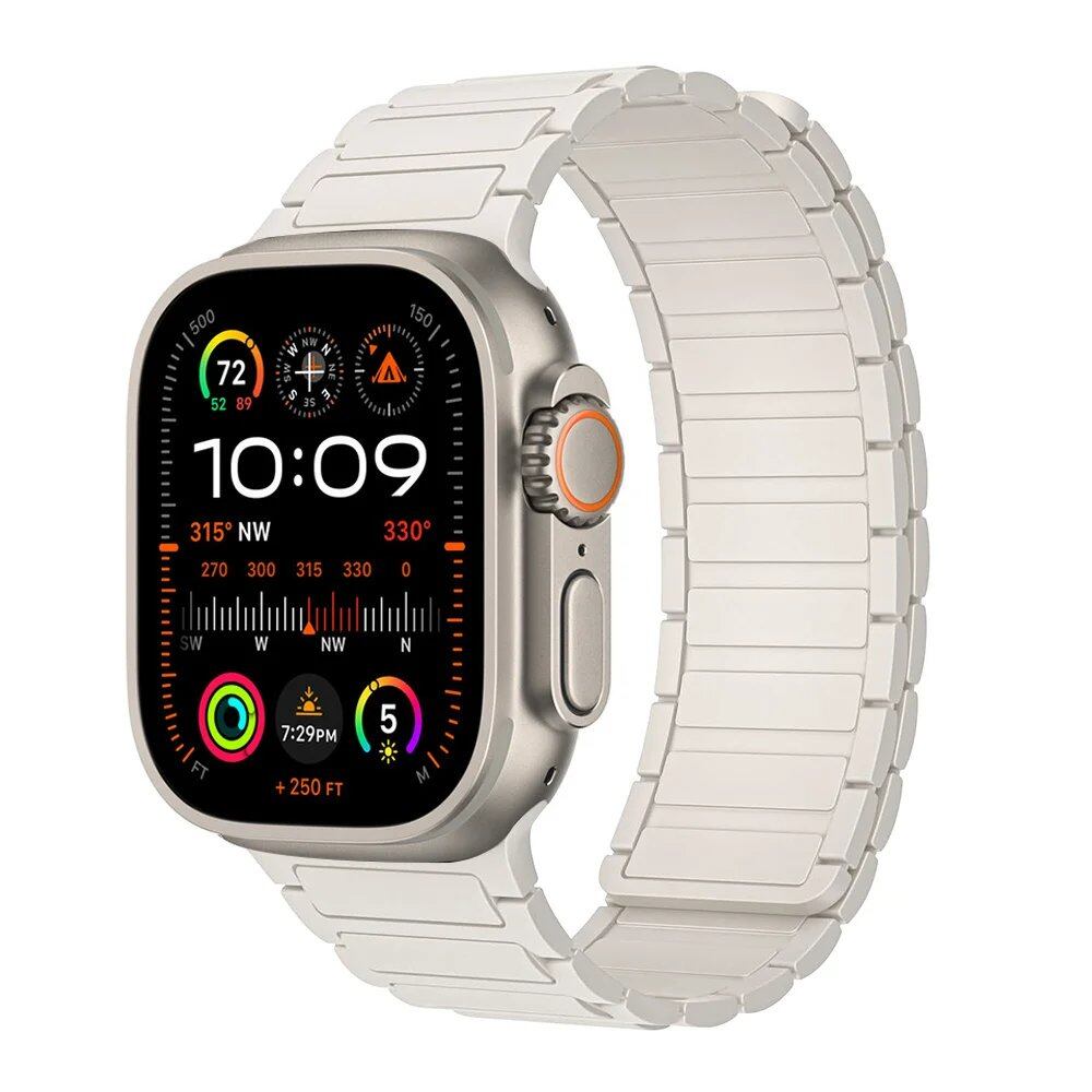 Magnetic Strap for Apple Watch, Silicone Wristband, 45mm, 44mm, 40mm, 46mm, 41mm, 42mm, 38mm, Compatible with iWatch Series 8/7/6/SE/9/10/Ultra 2/49mm, Band Color: mm; Parallel Import