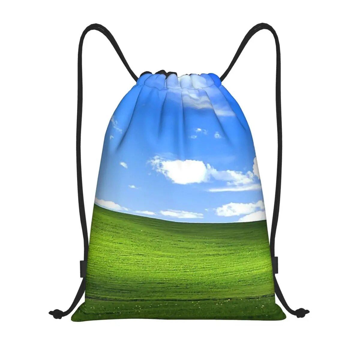 Windows XP コラージュ バックパック 多機能 ポータブル ドローストリング バンドルポケット スポーツバッグ 旅行 通学用 ブックバッグ サイズ: 並行輸入品