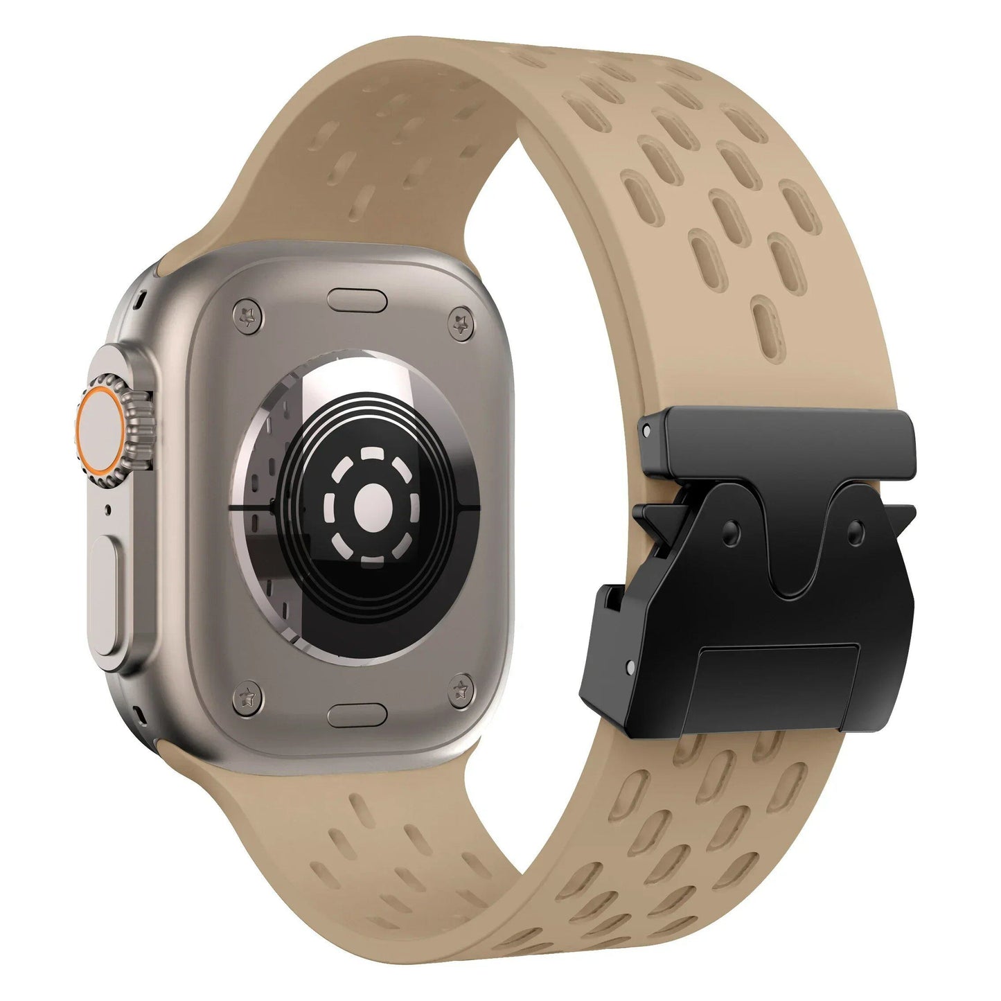 Breathe Silicone Band for Apple Watch - Compatible with Series 10/9/8/7/6/5/4/SE/Ultra 2 (including 49mm) and sizes: 46mm/45mm/44mm/42mm. Band Colors: 42mm, 44mm, 45mm, 49mm, S10-46mm. Ships from: Parallel Import.