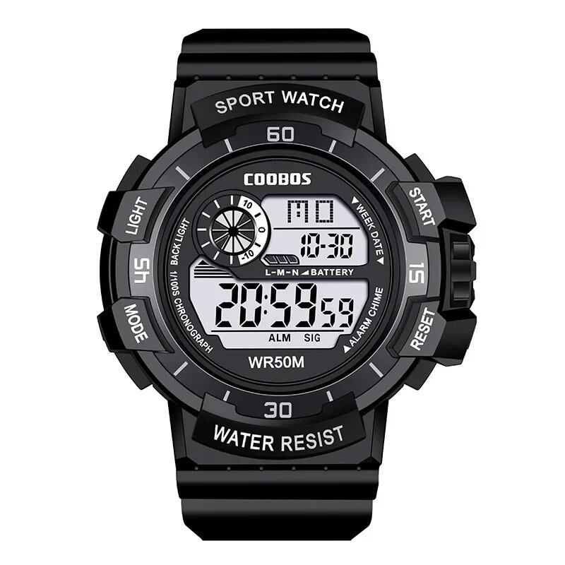 Men's Sports LED Electronic Watch, Waterproof, Military Grade, Multi-Function, Luxury, Illuminating, Colorful, Parallel Import