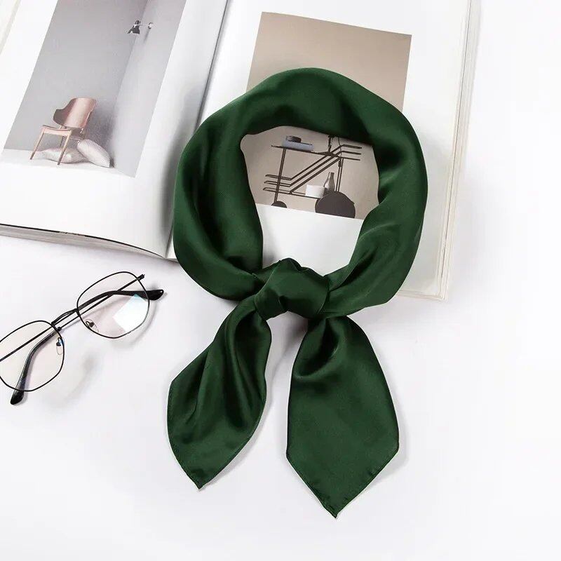 Women's 70cm Solid Shiny Satin Scarf, Square Headscarf, Stylish Neck Accessory, Bag Scarf, Wholesale Parallel Import