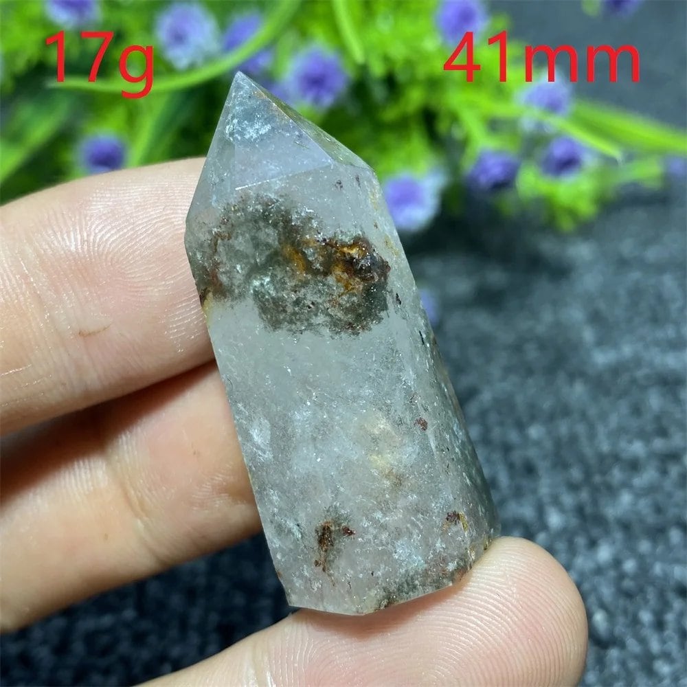 Natural Ghost Phantom Quartz Crystal Hexagonal Tower Obelisk, Spiritual Meditation, Reiki, Gift Stone, Home Decor, Parallel Import