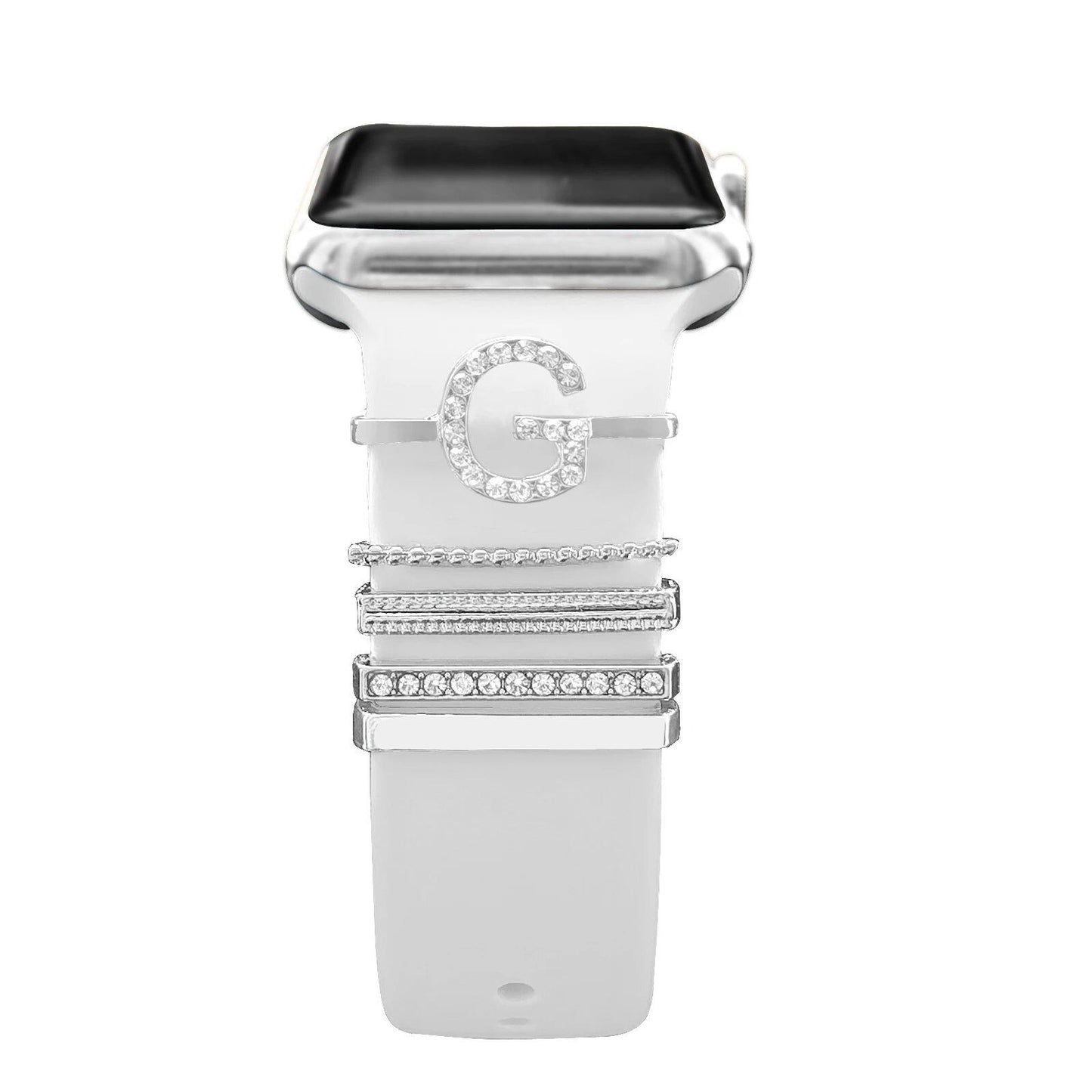 Diamond Jewelry-Embossed Band for Apple Watch Ultra 2, 9, 8, and 7, Compatible with Samsung and Huawei, 20/22mm Bracelet Strap, Band Color: ; Ships from: Parallel Import